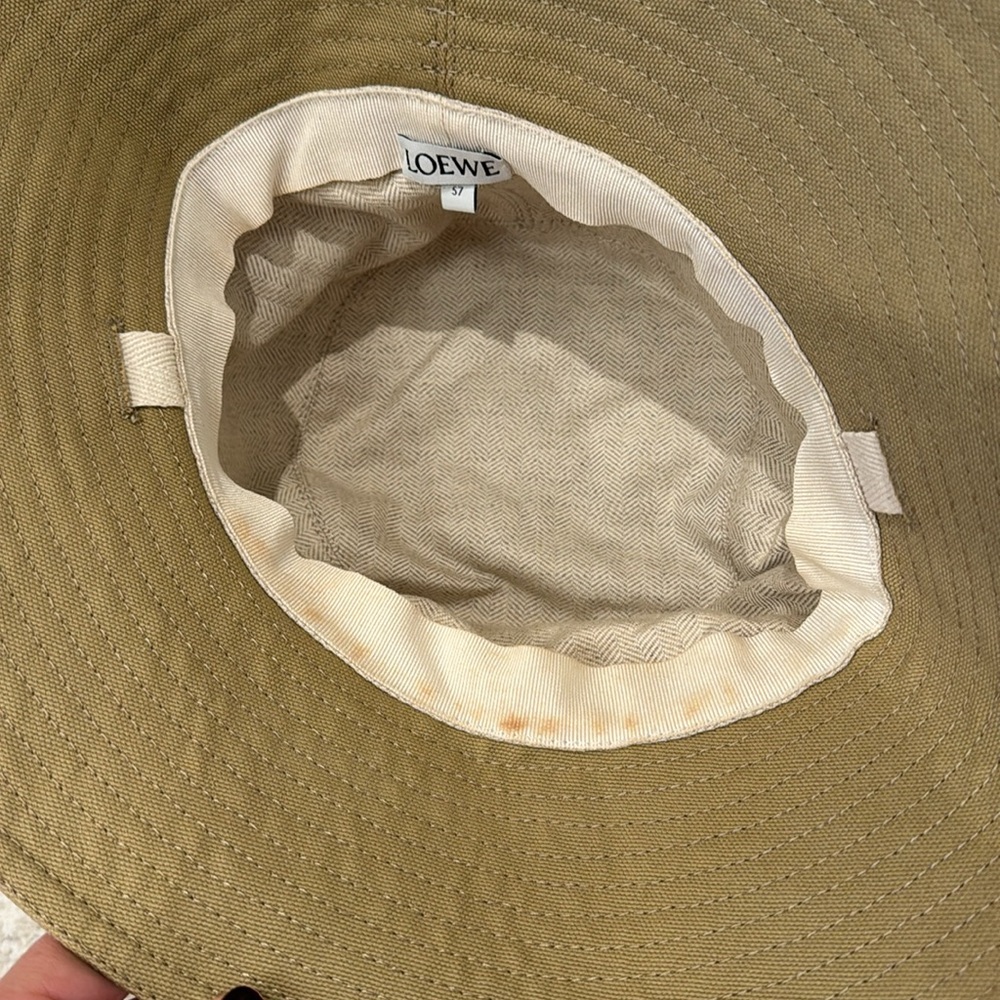 Loewe Tan Bucket Hat with Brown Logo Patch - Picture 2 of 7